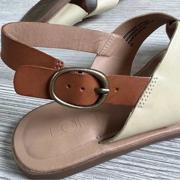 Cute criss cross Loft Irish cream and brown Missy adjustable buckle sandals sz 6 - Picture 4 of 7